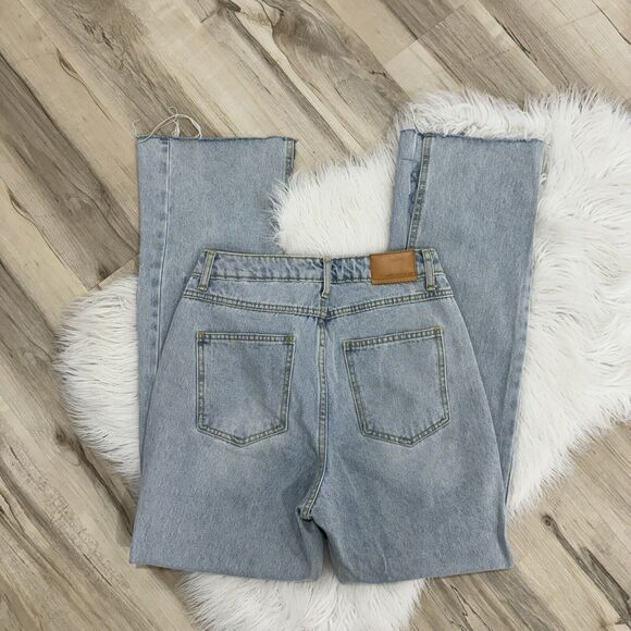 avec les filles High Rise Light Was Distressed Flare Jeans 27 - Picture 3 of 4